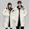 Chaqueta de Plumón de Invierno para Pareja de Longitud Media 90% Plumón de Pato Blanco Mismo Estilo para Hombres y Mujeres Engrosada Resistente al Frío Chaqueta de Invierno para Jóvenes de 30 Grados