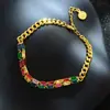 Acessórios Populares Transfronteiriços Cor Dopamina Zircônia Pulseira Moda Europeia e Americana Temperamento Simples Versátil Joia de Mão Atacado
