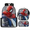Liberación Rápida Transfronteriza Spider-Man Spider-Man Mochila Escolar Estudiante Niños Bolsa Escolar Periférica Bolso Escolar de Hombro Juego de Tres Piezas
