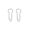 Aretes de Clip con Borla Retorcida para Mujeres Sin Perforaciones, Diseño de Cadena Simple, Estilizados de Gama Alta de Nicho, Joyería de Oreja de Moda