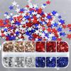 Día de la Independencia 12 Rejillas Colorido Forma de Estrella Brillo para Uñas Estrellas Mixtas Decoraciones para Uñas Brillo para Uñas de Mascotas Venta al por Mayor