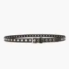 Nuevo cinturón de remaches huecos en forma de estrella, dulce y fresco estilo ins con hebilla de pin de cuero, accesorio versátil para jeans
