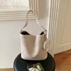Bolsa Tote Grande de Couro de Alta Qualidade, Tecida à Mão, Coleção Outono/Inverno 2026, Bolsa de Ombro/Axila Estilo Balde, Bolsa de Mão para o Dia a Dia