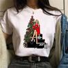 Camiseta Feminina de Manga Curta de Natal 2025 Moda Estampada Site Independente Aliexpress Transfronteiriça Camiseta Básica Camiseta Feminina