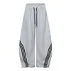 Pantalones de Chándal Holgados para Hombre con Diseño Desestructurado de Color Sólido Vintage de Alta Gama, Modernos y Unisex, Estilo Retro Americano L648
