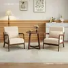 Sillas de sofá de madera maciza estilo nórdico, muebles de ocio para balcón, juegos populares para cafeterías y hoteles, y mesas y sillas de recepción para reuniones y encuentros