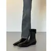 Botines estilizados de tacón de cuña con inspiración francesa y coreana, con forro de felpa, versátiles y de moda, con punta fina para mujer
