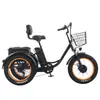 Triciclo Eléctrico con Pedaleo Asistido de 20 pulgadas para Neumáticos Anchos para Nieve y Triciclo con Batería de Litio para Condiciones Nevadas