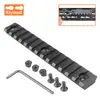 Accesorios para Riel Keymod de 13 Ranuras Riel de 20 mm Riel de Fondo Plano Base de Montaje para Mira Aleación de Aluminio Keymod de 13 Ranuras