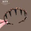 Diadema Ancha Estampado de Leopardo Retro de Lujo Ligero Nueva Diadema Versátil de Gama Alta para Mujeres Decoración de Celebridad de Internet Parte Superior Alta del Cráneo Presionador de Cabello Accesorio para el Cabello
