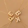 Colgante de letra inglesa 26 con incrustaciones de circonita de cobre transfronterizo, letra gruesa de moda popular, accesorios DIY al por mayor