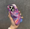 Funda de Teléfono Abstracta Ondulada Iridiscente Degradada Iphone18 Alto Nivel Sensación Atmosférica Apple17 Brillante Anti-Caídas Funda Protectora