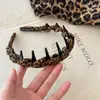 Diadema Dentada con Estampado de Leopardo y Lunares para Mujer, Accesorio de Cabello de Alta Gama para Crear una Corona Alta y Raíces Voluminosas, Adecuada para el Uso Diario