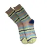 Calcetines de Estilo Coreano para Pareja con Rayas Gruesas de Media Pantorrilla Bloques de Color Ins de Moda Terciopelo Falso de Visón Calientes de Otoño e Invierno Espesos y Peludos Largos