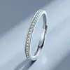 Anillo pequeño de moissanita fresca anillo chapado en oro de plata 925 fabricantes suministro al contado suministro en vivo una generación de cabello