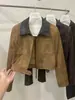Jaqueta de Couro Casual Versátil Estilo Coreano Simples com Gola Lapela e Zíper para Mulheres Baixinhas, Peça de Outerwear Tendência Outono 2026