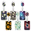 Lanyard de Poliéster con Estampado de Cactus Aleación de Zinc Elástico Estrella Hebilla Easy Pull Portatarjetas Floral Pequeño Easy Pull