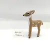 Adorno de Mini Ciervo Sika Simulado Acostado Adorno Creativo de Animal Simulado Modelo de Ciervo Sika Animal Peludo