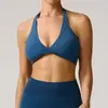 Sujetador de Yoga Transfronterizo para Mujer, a Prueba de Impactos, con Realce, de Cuello Halter, Espalda Bonita, de Secado Rápido, Transpirable, Sujetador Deportivo, Ropa para Correr al Aire Libre y Fitness