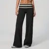 Amazon Novo Conjunto Fitness de Peça Falsa Dupla Wide Leg Quadrado Costas Bonitas Moda Casual Cintura Dobrável Conjunto de Yoga