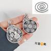 Colgante de plata de ley hueca de seda vintage S999 estilo étnico mantra de seis palabras calabaza carácter fu Colgante de collar para mujer