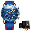 Reloj de cuarzo LIGE Business con correa de acero, cronógrafo de seis agujas, calendario, esfera grande, reloj creativo europeo y americano 10027