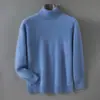 Camiseta básica 100% cachemira pura, suéter de punto pullover holgado de cuello alto nuevo para hombre otoño/invierno 26, suéter pullover cálido