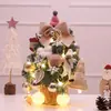 Presentes de Natal Árvore de Mesa Mini 35cm Conjunto Enviar Luz com Decorações de Natal Presentes de Natal