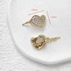 Cobre chapado en oro de 18k color oro verdadero retenedor de color circonita trébol de cuatro hojas amor palo hebilla de conexión hebilla accesorios para collar pulsera diy