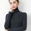 Camada base de lã fina com gola alta para mulheres, suéter fino de malha canelada, suéter de gola alta slim fit para outono e inverno, suéter interno