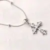Bestseller Xiaohongshu Colar com Cruz de Strass Colar com Pingente de Zircônia Íris Design de Nicho Corrente para Clavícula de Luxo Leve