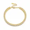Shein Brazalete con Incrustaciones de Diamantes Más Vendido Cadena de Tenis Doble Fila Accesorios de Joyería Nuevo Versátil Elegante Moda con Pedrería