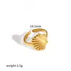 Pendientes de Elemento Marino de Celebridad de Internet Ins Europeos y Americanos Pendientes con Patrón Plegado de Acero de Titanio de Oro de 18K Sentido de Alta Gama para Mujeres