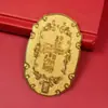 Decreto imperial para riqueza, amuleto de desejo, ornamento pendente estilo chinês, decoração de carro, pingente de metal, figura auspiciosa de dragão e fênix, artesanato