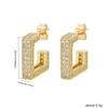 Pendientes de alta gama transfronterizos, estilo europeo y americano, temperamento de moda, pendientes cuadrados de diamantes llenos, pendientes de personalidad para damas que combinan con todo.