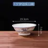 Tigela Grande de Cerâmica com Pés Altos, Tigela de Sopa, Tigela de Macarrão, Tigela de Arroz, Tigela de Kimchi, Tigela de Sopa de Peixe em Conserva, Tigela Grande para Culinária Chinesa com Pés Altos