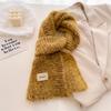 Cachecol de Tricô de Lã Cor Sólida Novo Estilo Coreano Alfabeto Inglês Xale Cachecol Versátil Quente Outono e Inverno Mulheres