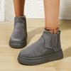 Botas de Nieve 2025 Invierno Cálido Banda Elástica Forro Polar Zapatos de Algodón Engrosado Botas Cortas de Suela Gruesa Integradas con Piel para Mujer Talla Grande