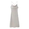 Novo Vestido de Verão Feminino Estilo Europeu e Americano com Design de Alça nas Costas, Emagrecimento da Cintura e Elegante Vestido de Suspensório