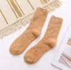 Calcetines de color liso para hombre, forro polar de coral, engrosados, cálidos, para dormir, otoño e invierno, felpa, de media pantorrilla, para adultos, calcetines de suelo, venta al por mayor