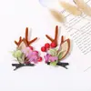Diadema de Navidad para niños, par de pinzas para el pelo, pinza de asta, diadema de flor linda para niños, diadema de Navidad DIY