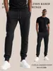 Calça de moletom masculina slim transfronteiriça, calça longa atlética de malha confortável, disponível em tamanhos grandes e várias cores, pronta para atacado e personalização de marca própria.