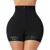 Novas Calças Modeladoras com Zíper e Renda para Levantar o Bumbum Feminino, Calças Pós-Parto de Cintura Alta, Shapewear para Fitness Esportivo, Calças com Controle Forte da Barriga