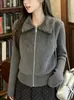 Nuevo diseño de otoño e invierno, suéter de punto elegante y versátil con cuello polo para mujer, chaqueta suéter estilo coreano en stock