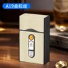 Caja multifuncional y elegante para guardar cigarrillos con encendedor recargable integrado, a prueba de humedad, capacidad para 20 cigarrillos, adecuada tanto para paquetes blandos como duros