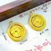 Tienda de Oro Mismo Estilo Oro Antiguo Incrustado con Diamantes Colgante de Herradura Giratoria para Mujer, Colgante de Caballo del Zodiaco Girador de Fortuna Año de Nacimiento
