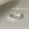 Anillo Spliced de Plata de Ley S925 con Rayas Verticales Lisas para Mujer, Estilo Ins de Nicho, Anillo Minimalista y Sofisticado para el Dedo Índice