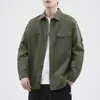 Jaqueta de workwear americana retrô resistente para homens, camisa da moda de outono com mangas compridas, camisa de caça estilo solta para homens