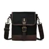 Bolso de Hombro Casual de Lona y Cuero Crazy Horse con Cera de Aceite Japonés Bolso Cruzado de Lona Moderno Bolso para Teléfono de Viaje al Aire Libre