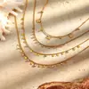 Joyería de acero inoxidable, un estilo europeo y americano nuevo y moderno, con un diseño delicado y de nicho con baño de oro de 18 quilates, en forma de un pequeño colgante de lágrima o redondo para mujer